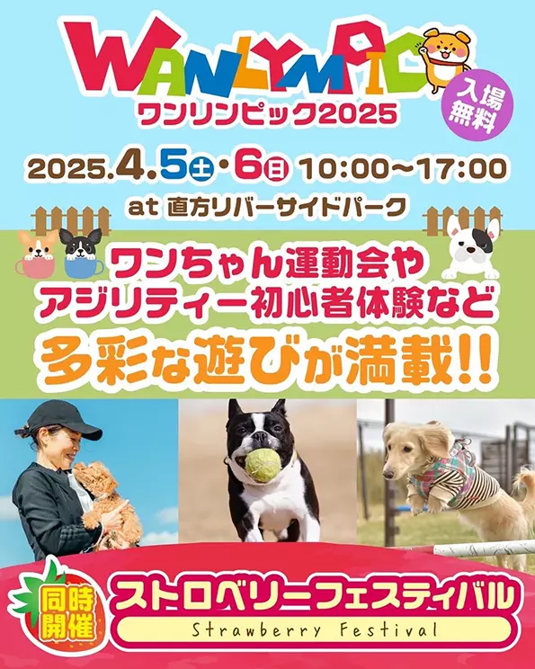 直方】ワンちゃんの祭典「ワンリンピック2025」が直方リバーサイド