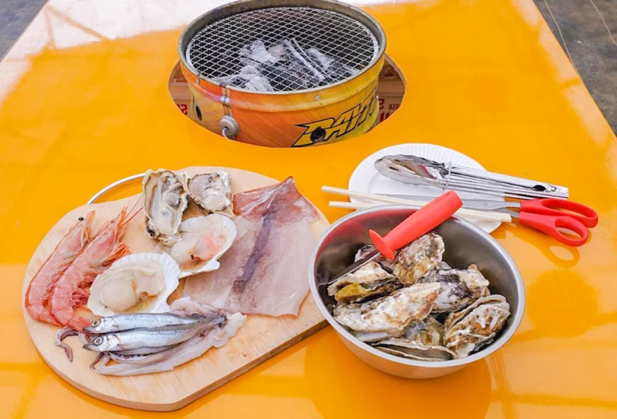 ガス 焼鳥台 牡蠣小屋 魚介 海鮮 網磯焼 牛串 とうもろこし あぶり 炉端干物 飯塚】海なし飯塚で本物の磯の香りに遭遇！飯塚牡蠣小屋×海鮮BBQ専門店