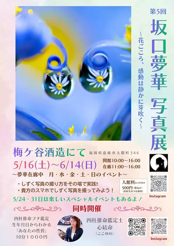 嘉麻】5月16日（土）～6月14日（日）梅ケ谷酒造で「第5回 坂口夢華